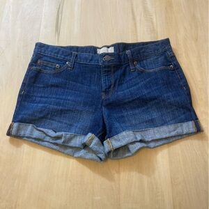 Banana Republic Dark Wash Cuffed Denim Shorts